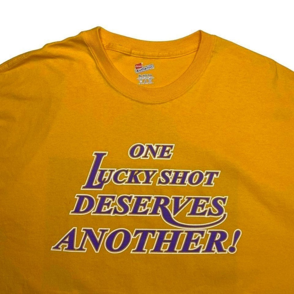 Vintage 2000s LA Lakers x Derek‎ Fisher x One Lucky Shot 0.4 promo shirt